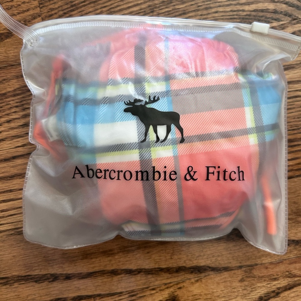 Abercrombie & Fitch orange plaid bikini NWT size XL with bag - Picture 12 of 13